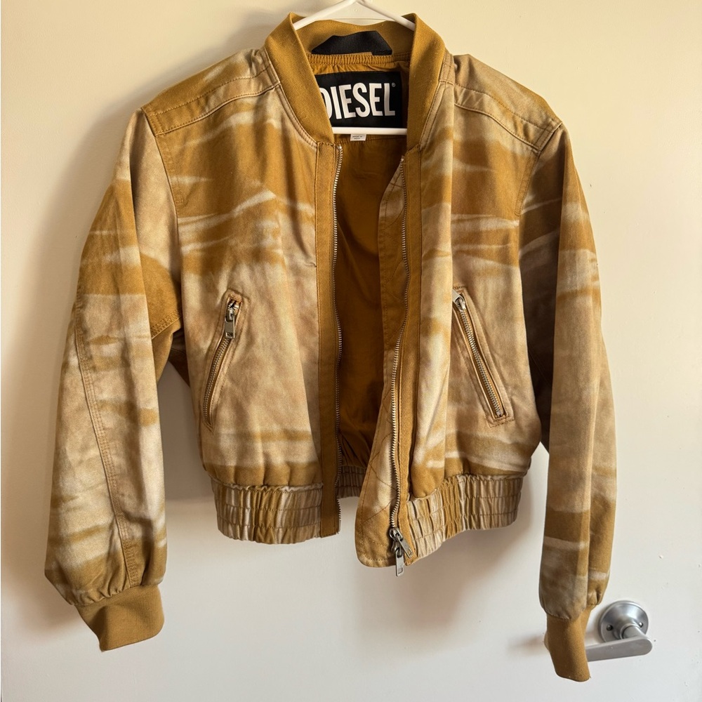 Diesel Camel and Beige Bomber Jacket